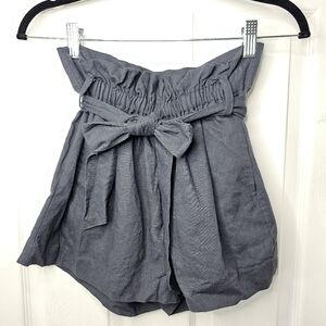 Indigo Rein Small Linen Blue Relaxed Shorts with Pockets NWT